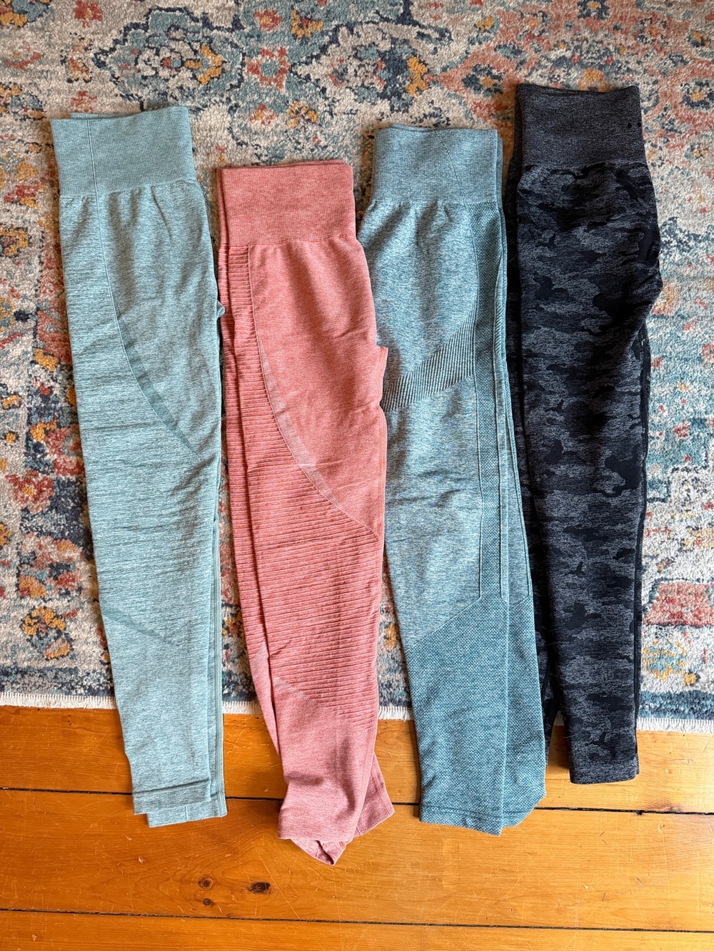 High-Waist Leggings Bundle - Mint, Rose, Teal, Black Camo